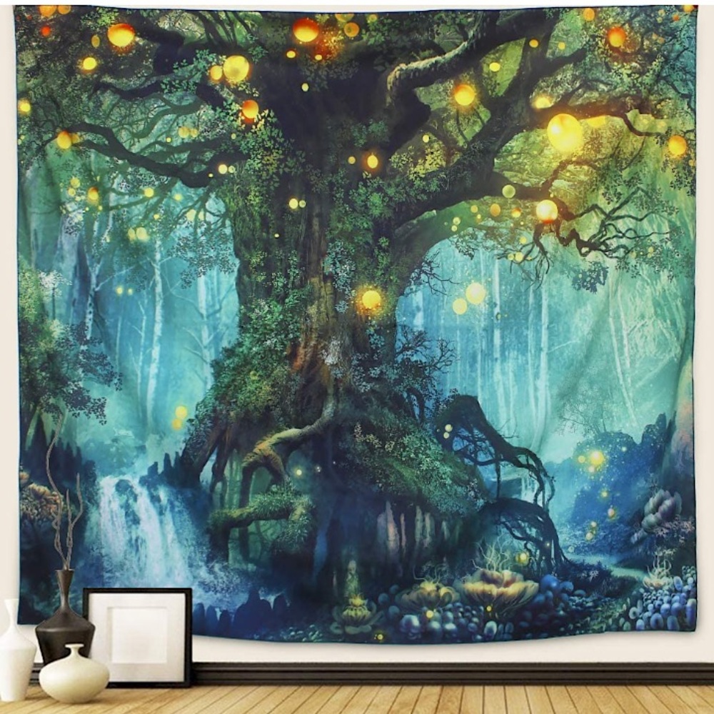 Fairy Forest Dreamy Enchanted Nature Fairytale Tapestry Wall Decor/Art/Yoga Mat